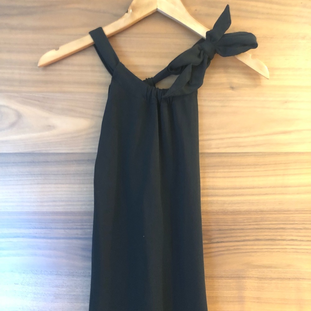 High neck black blouse